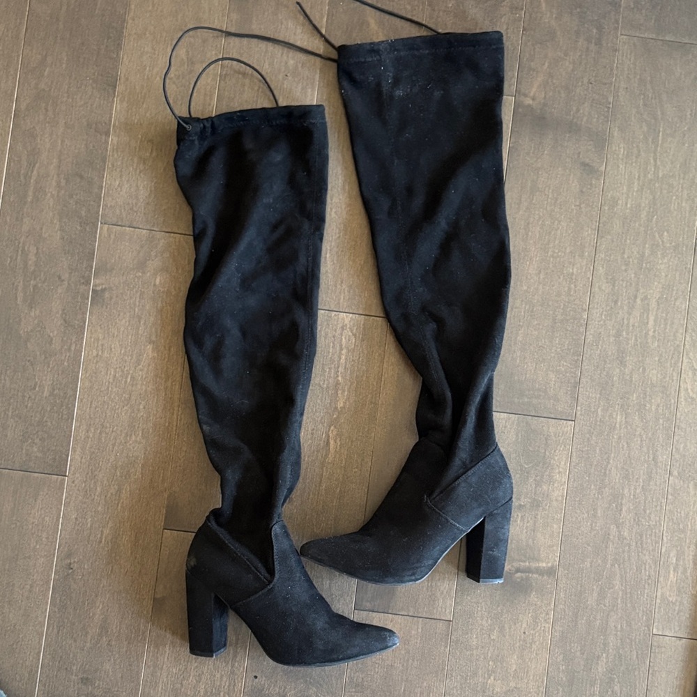 Shoe Dazzle Black Over-the-Knee Boots